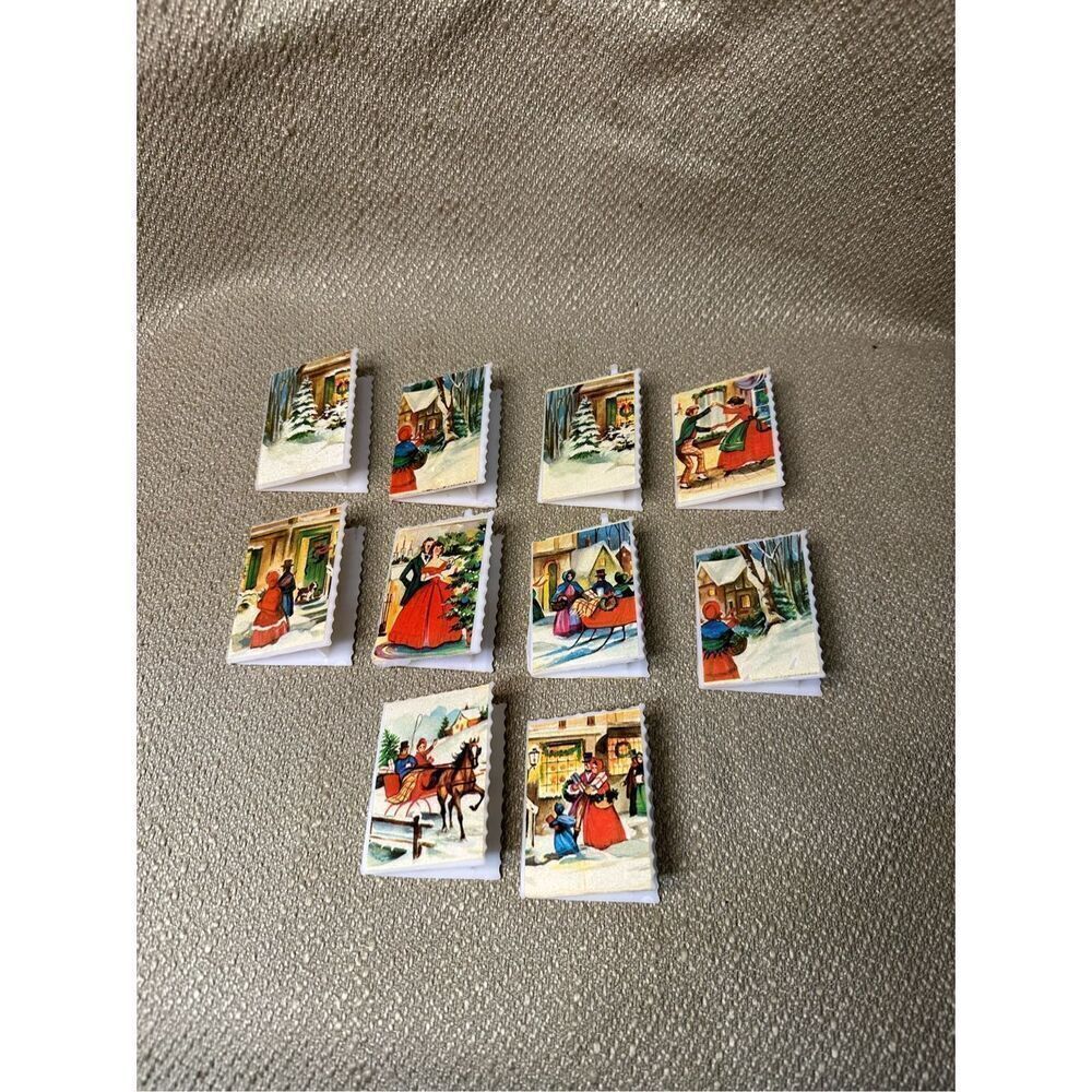 Vintage Christmas String Lights Postcard Winter Scenery Light Covers Lot of 10